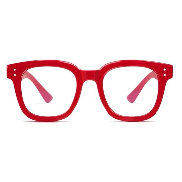 Madison Avenue Blue Light Blocking Glasses Oversized (Red) - Picture 2 of 5